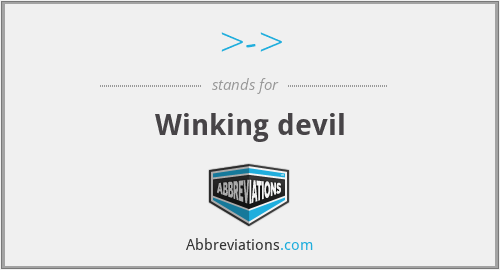 >-> - Winking devil